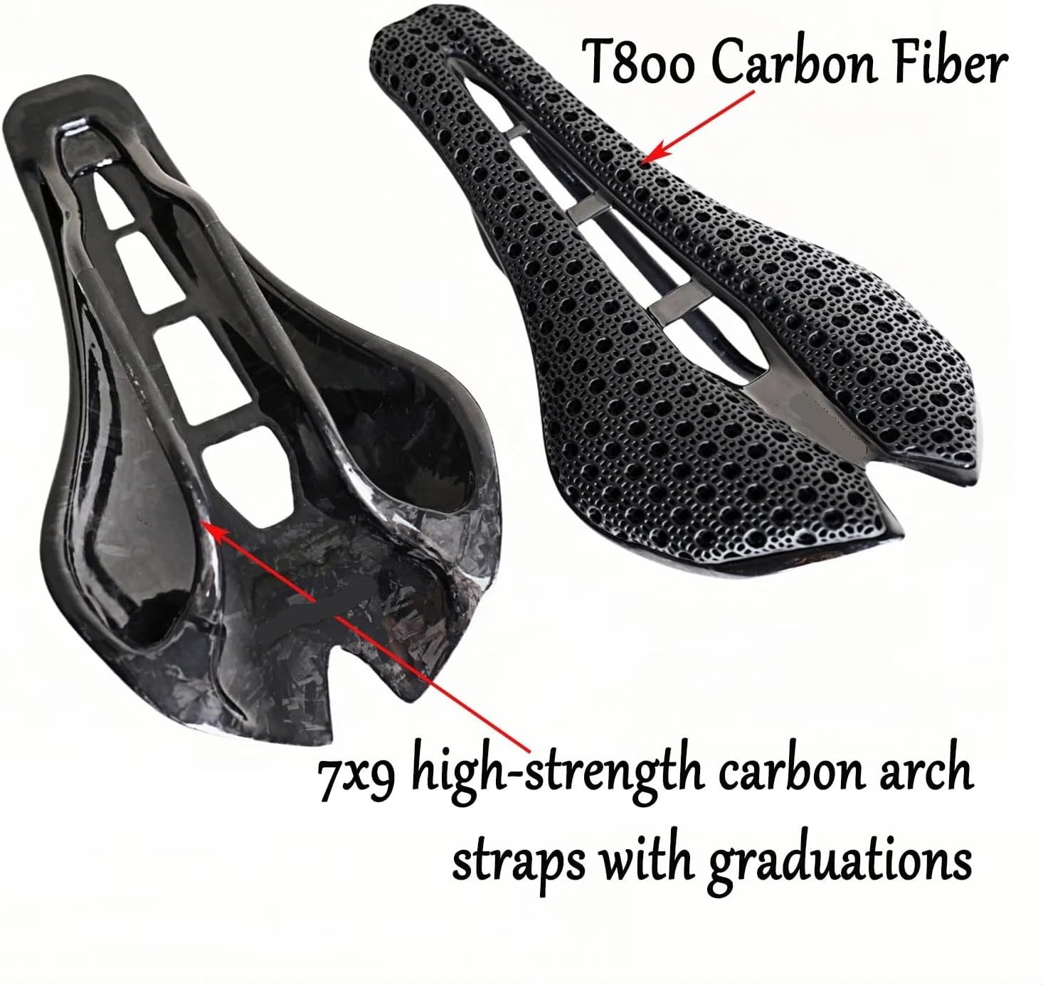 3D Printed Full Carbon Bicycle Saddle 262 * 142mm Ultralight Fiber Seat Cushion for MTB Gravel Road Cycling