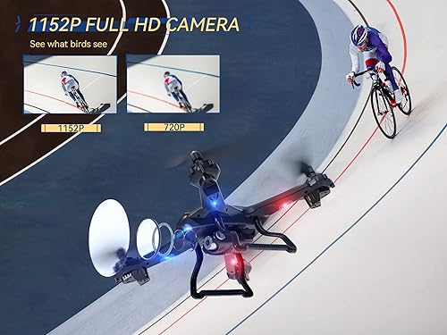 Miniatura 2 de UranHub Dron con cámara para adultos cámara HD 2K de video en vivo para principiantes con control de gestos control de voz retención de altitud modo
