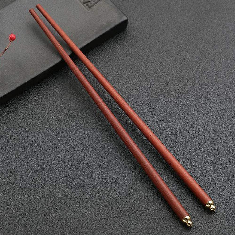 Baguettes japonaises réutilisables Baguettes en métal 5 Paires Baguettes réutilisables Coffret Cadeau, Baguettes Chinoises en Bois Naturel avec boîte Faite à la Main Vaisselle de c(A)