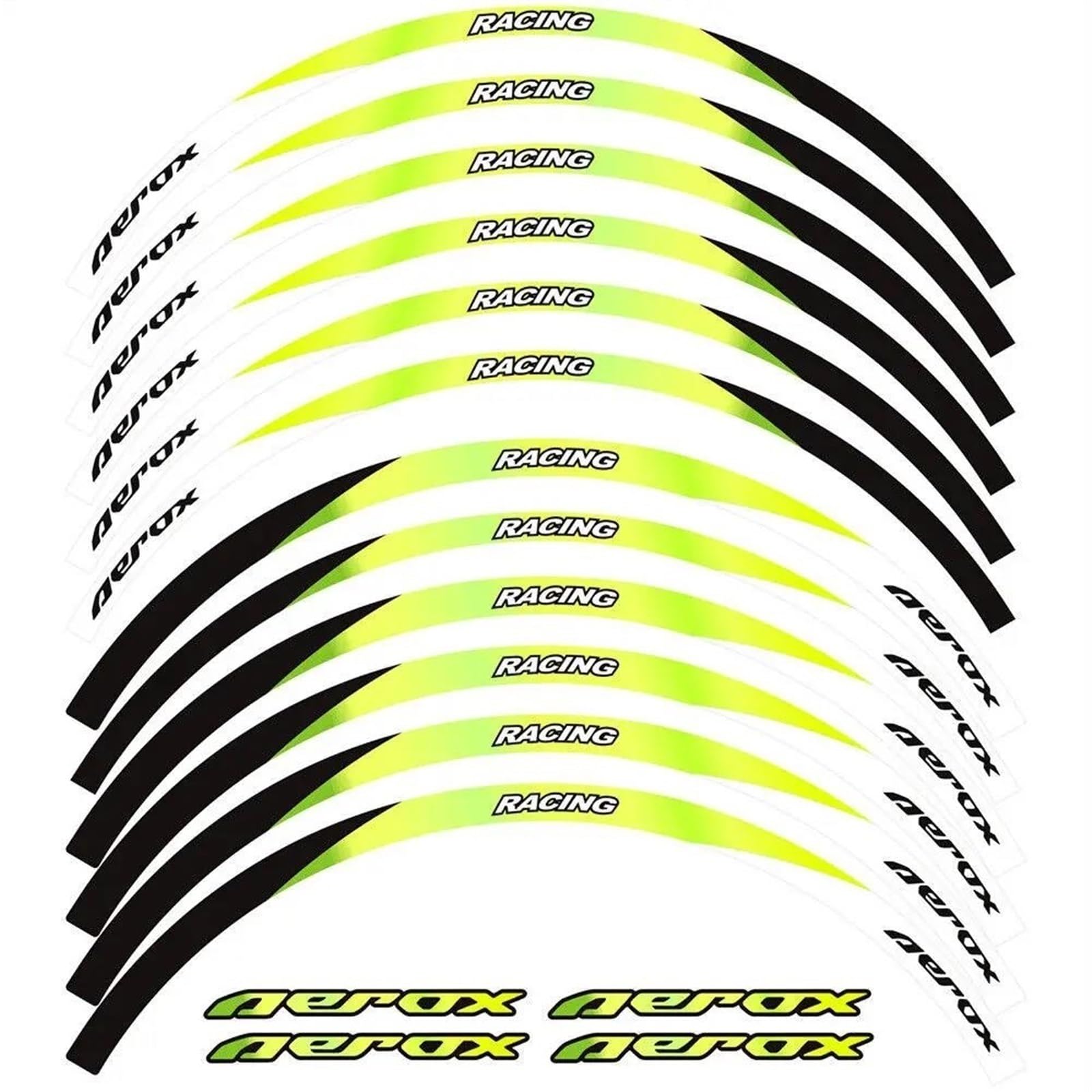 Motorcycle Wheel Sticker Reflective Decal Rim Waterproof for Yamaha NVX155 for Aerox 155(Color23)