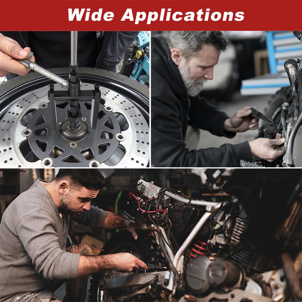 10 szt. Ściągacz do Wewnętrznych łożysk Motocykla, Narzędzie do ściągania łożysk Wewnętrznych 8-25 MM, ściągacz do łożysk kół Motocykla, Zestaw ściągaczy do łożysk z Otworem