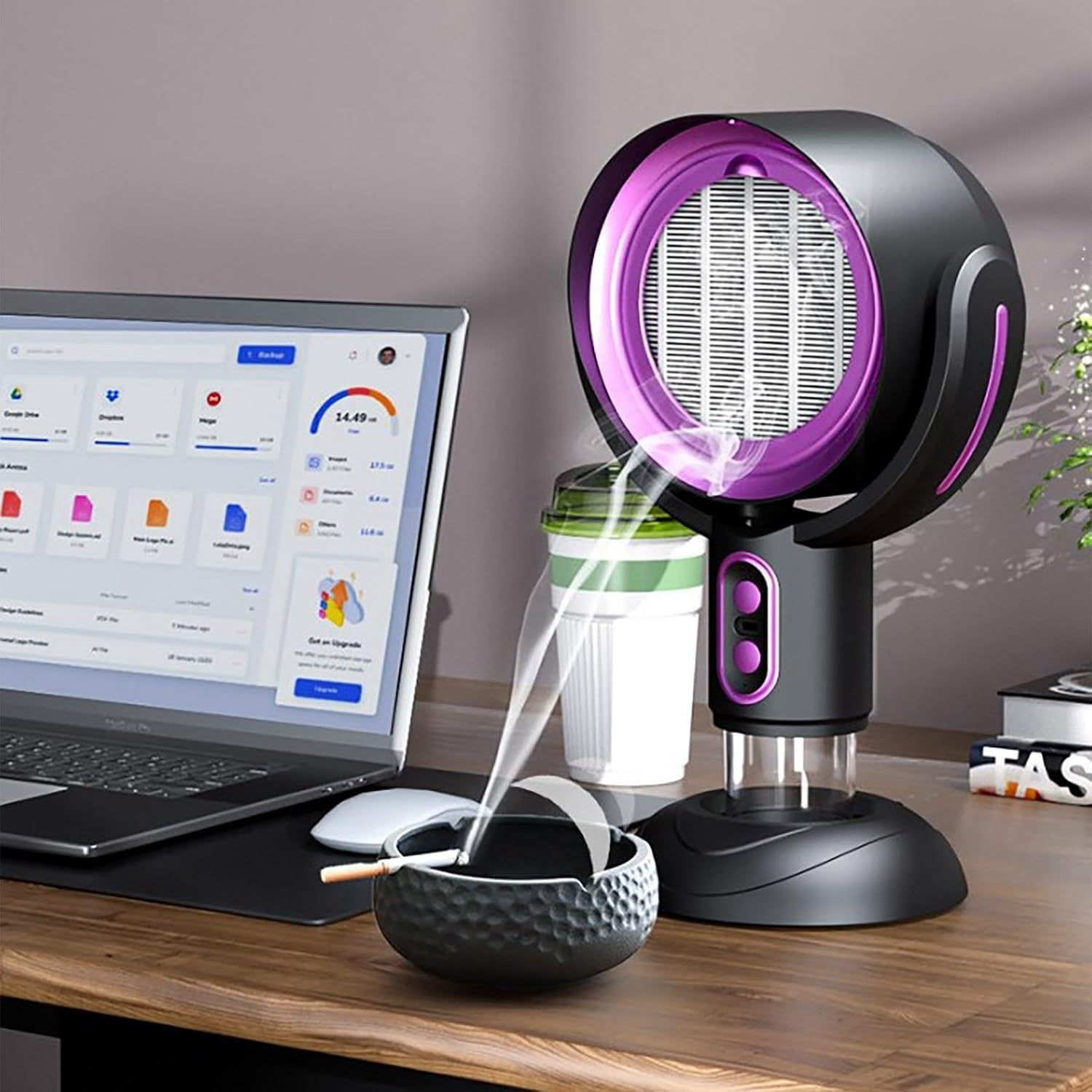 Hotte portable avec ventilateur d'échappement à 2 vitesses, filtre amovible et lavable, grande tasse de collecte d'huile, hotte de cuisine sans fil pour barbecue intérieur, hot pot, camping, voyages à