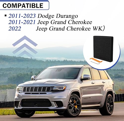 Miniatura 2 de Filtro de aire de cabina HEPA prémium mejorado con carbón activado para Dodge Durango/Jeep Grand Cherokee 6040C 2011-2021