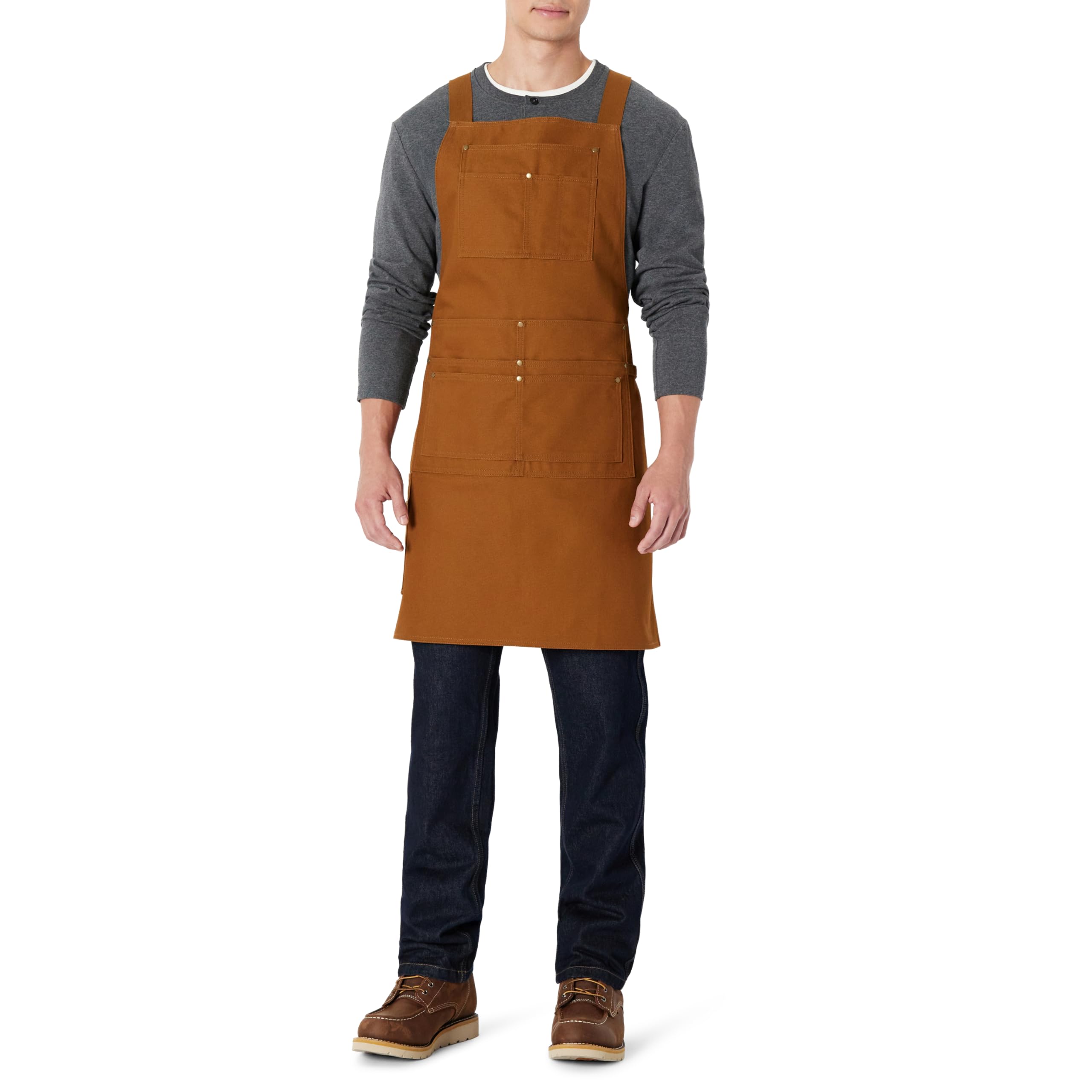 

                                                    Amazon Basics Men's Chef, BBQ, Workwear Apron, Dar
