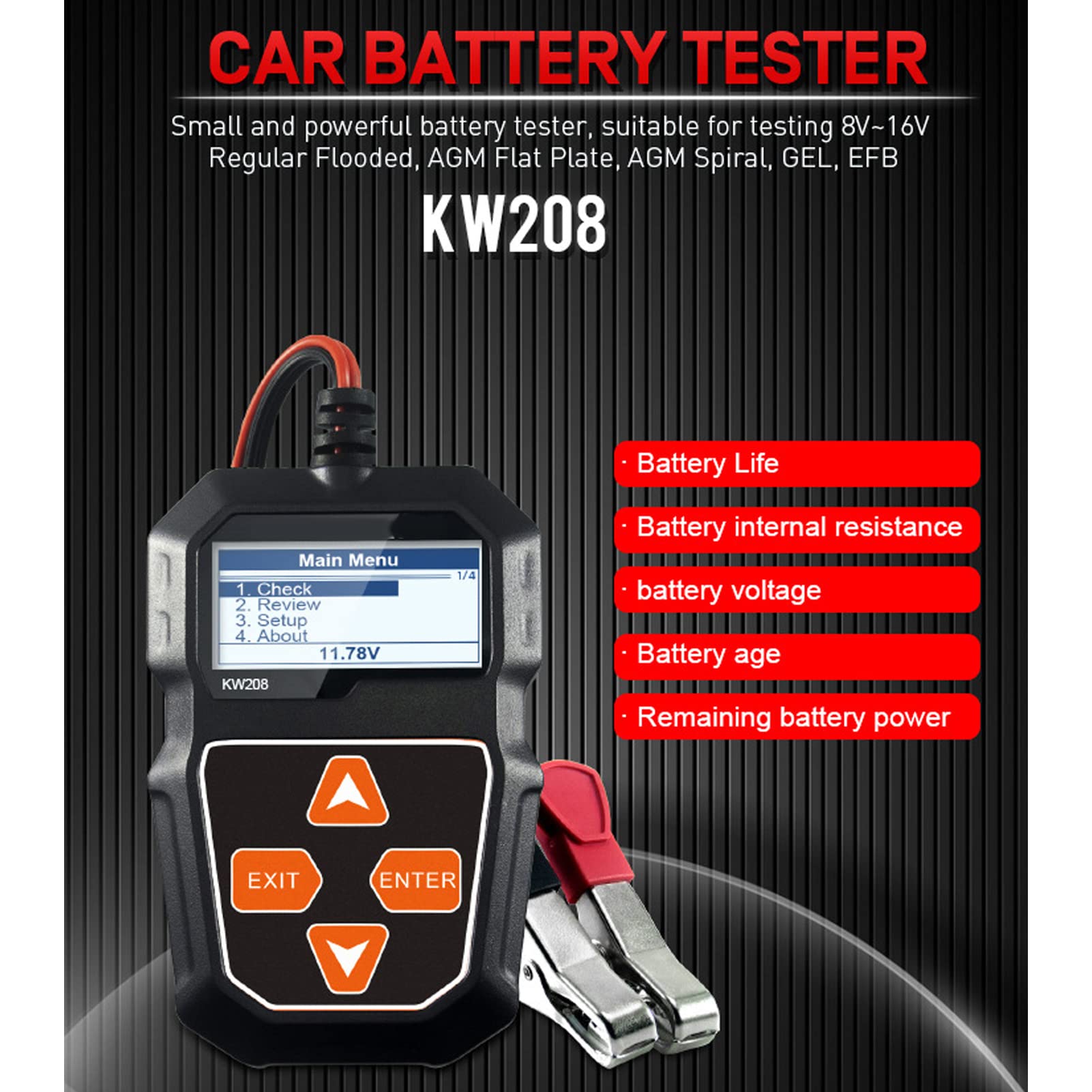 Tester Akumulatora Samochodowego 12V 100-2000 CCA Tester Obciążenia Akumulatora Tester Alternatora Samochodowego Automatyczny Tester Systemu Rozruchu i ładowania Skaner Cyfrowy Analizator Alternatora