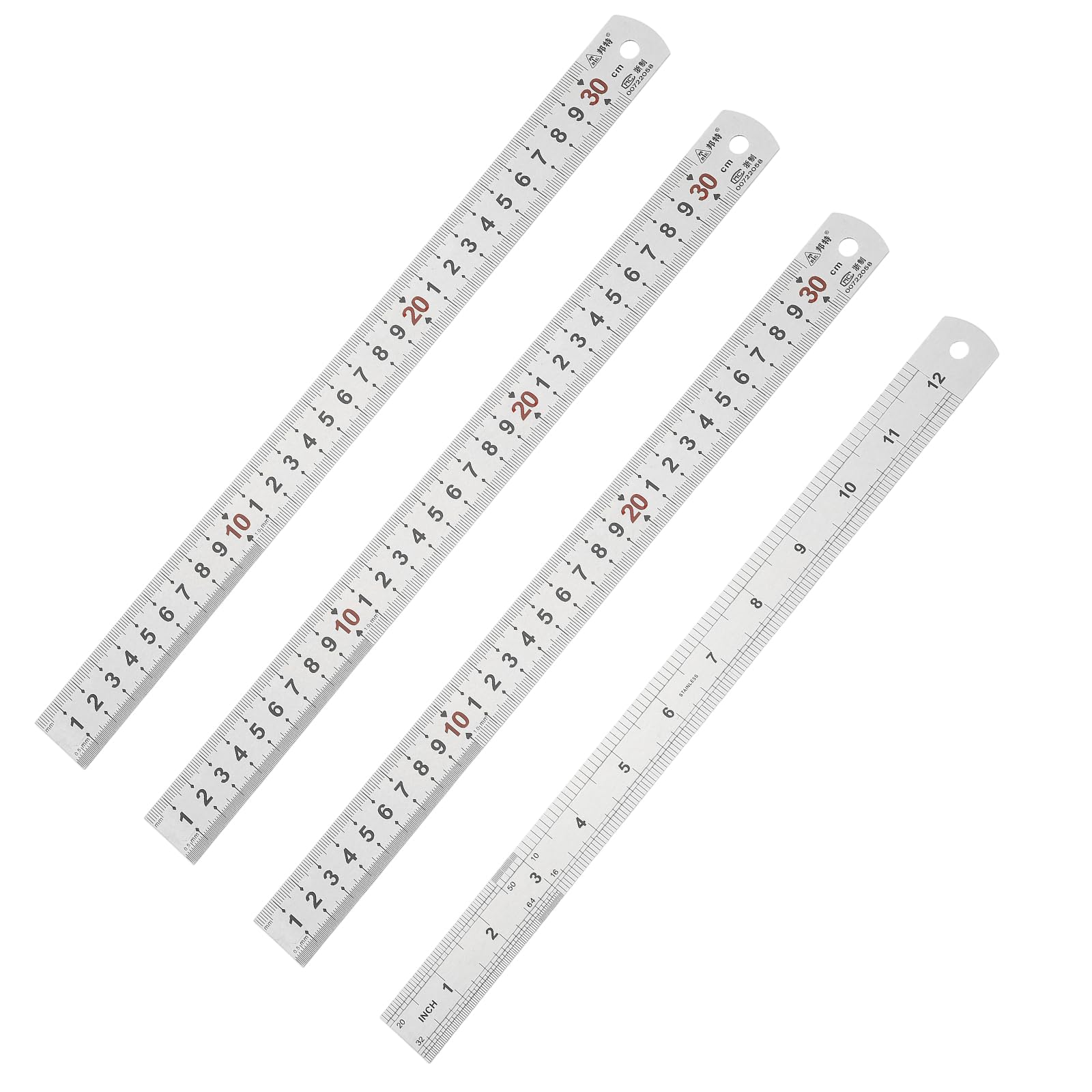 PATIKIL 30cm/12" Metal Straight Ruler