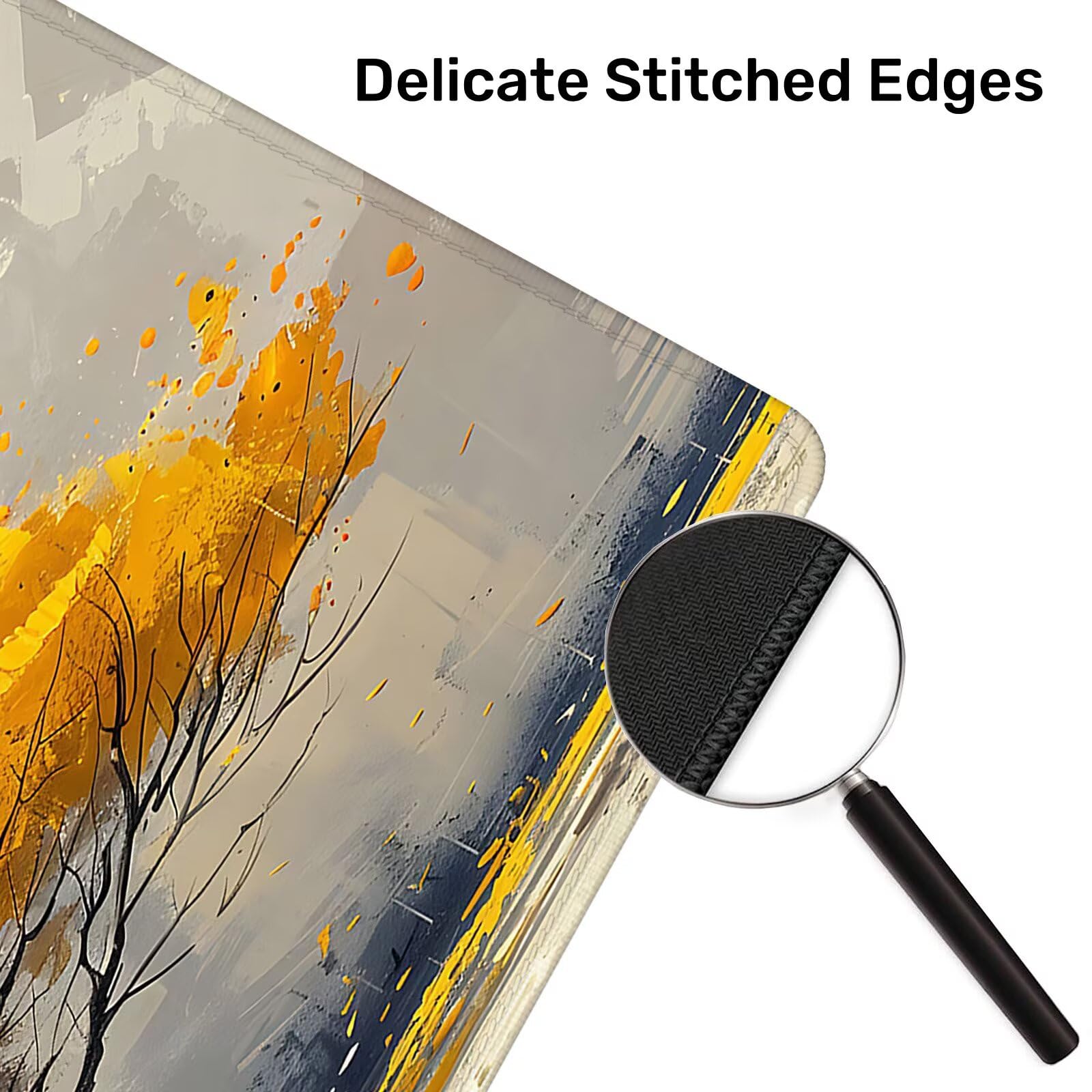 Alfombrilla Ratón Gaming, 1500x600x4 mm Alfombrilla Ratón XXL Oro, Impermeable Alfombrilla Escritorio con Tela de Micro Tejido Superior, Base Antideslizante, Mouse Pad Grande para Juegos (Árbol) F-2