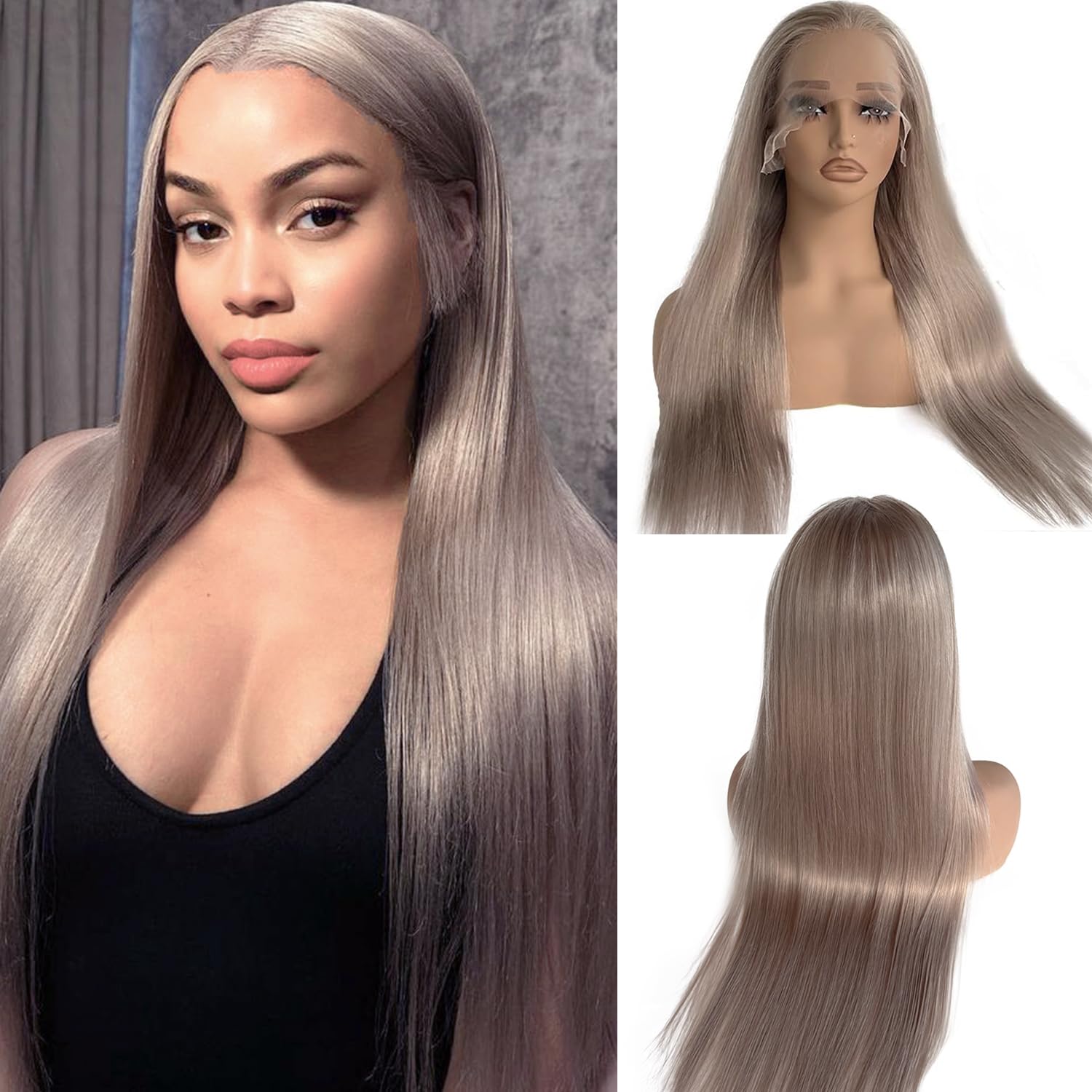 Valiilo Ash Blonde Wig Human Hair 13x6 Lace Front Wig Pre Plucked 26 Inch Glueless Wig Colored Human Hair for Women