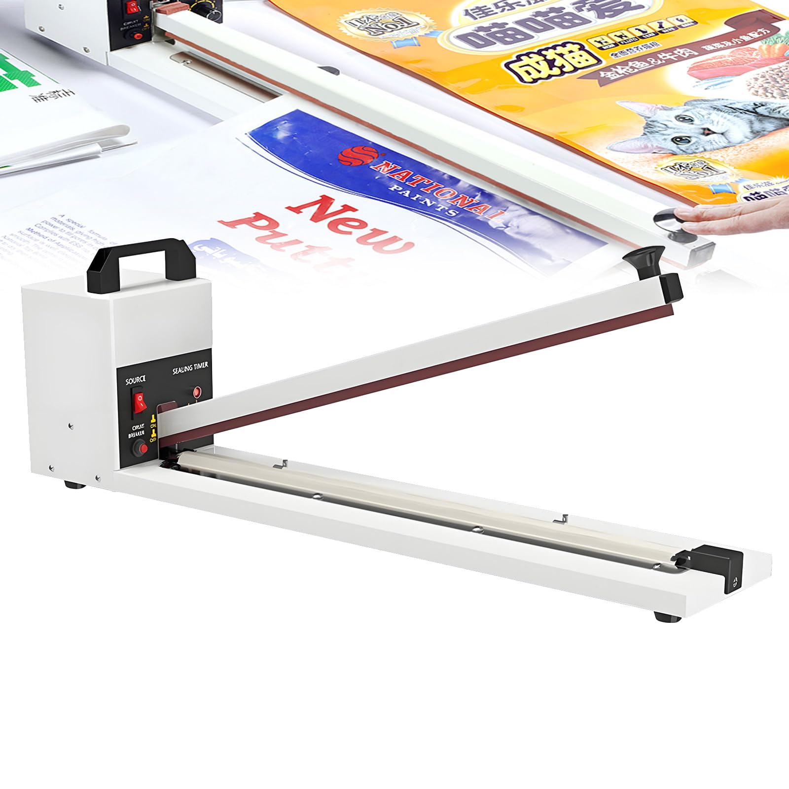 Eiwitany Electric Impulse Heat Sealer, Adjustable Temp Pressure Sealing Machine for Mylar, Kraft and Aluminum Foil Bags, 450mm Sealing Length