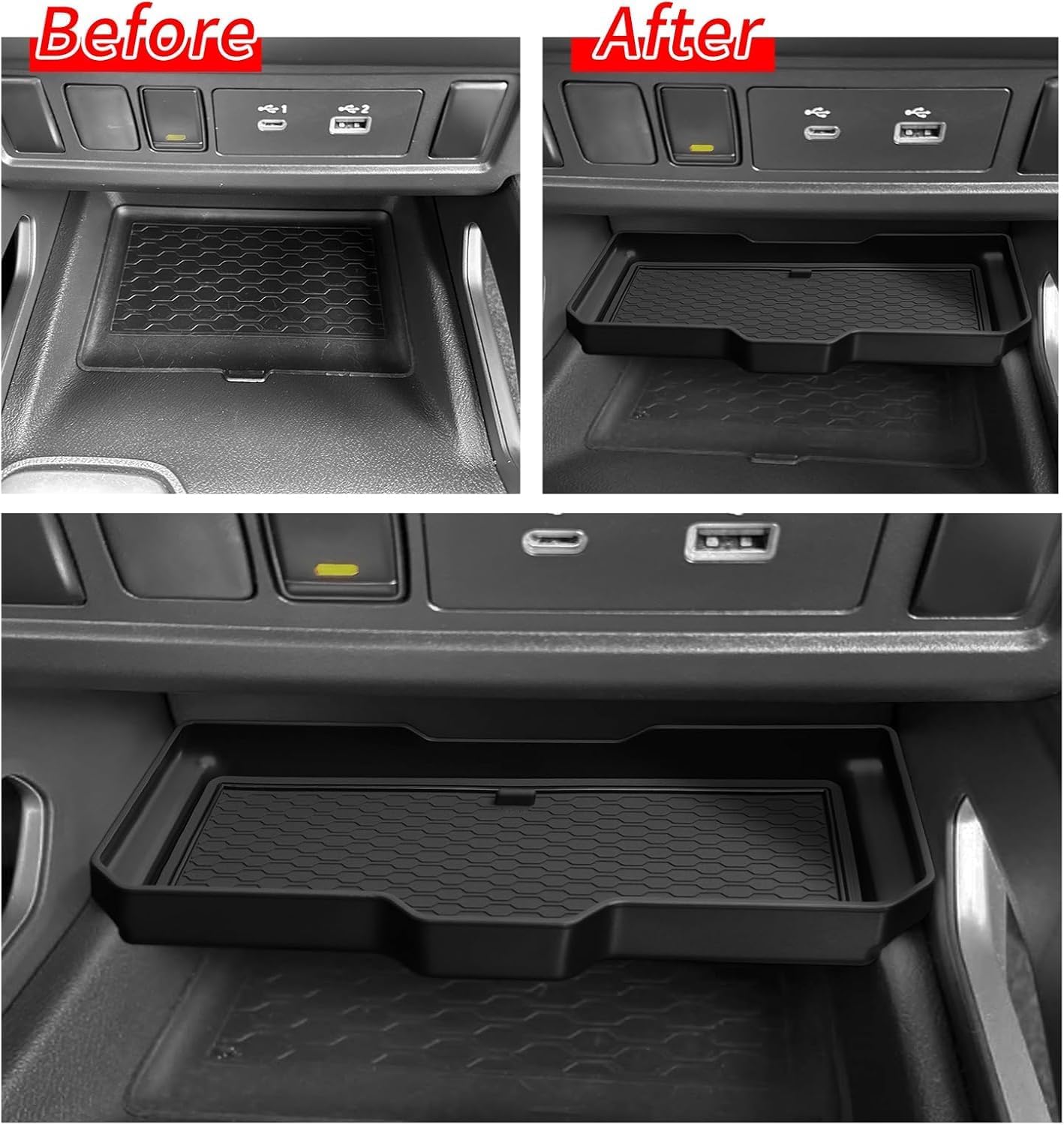 smabee Center Console Organizer Tray+ Center Console Cup Holder Insert for Nissan Frontier 2022-2026 Storage Tray Accessories Insert Interior Black