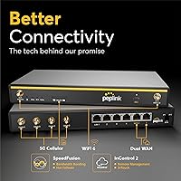 Vista 5 de Peplink B One 5G - Router WiFi celular Gigabit Dual WAN para Internet inalámbrico - Rendimiento de 1 Gbps, Wi-Fi 6, doble banda, 4 puertos LAN