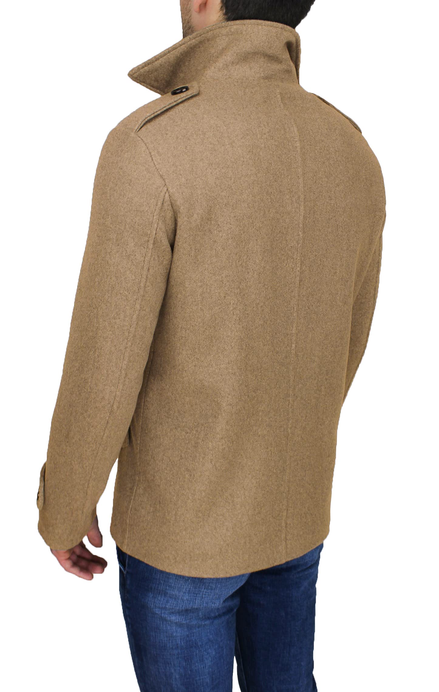 Evoga Cappotto Uomo Invernale Slim Fit Giacca Trench Doppio Petto 100% Made in Italy