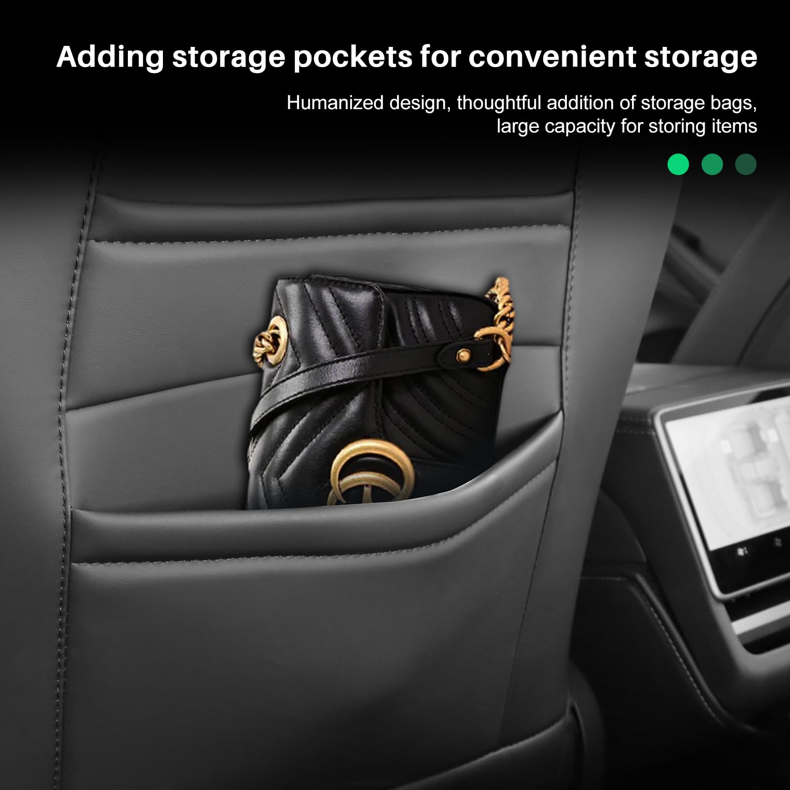 Protecteur De Siège Enfant Tesla Model 3/Y/S/X - Cuir Imperméable - Anti-taches Et Facile à Nettoyer - 2 Pièces