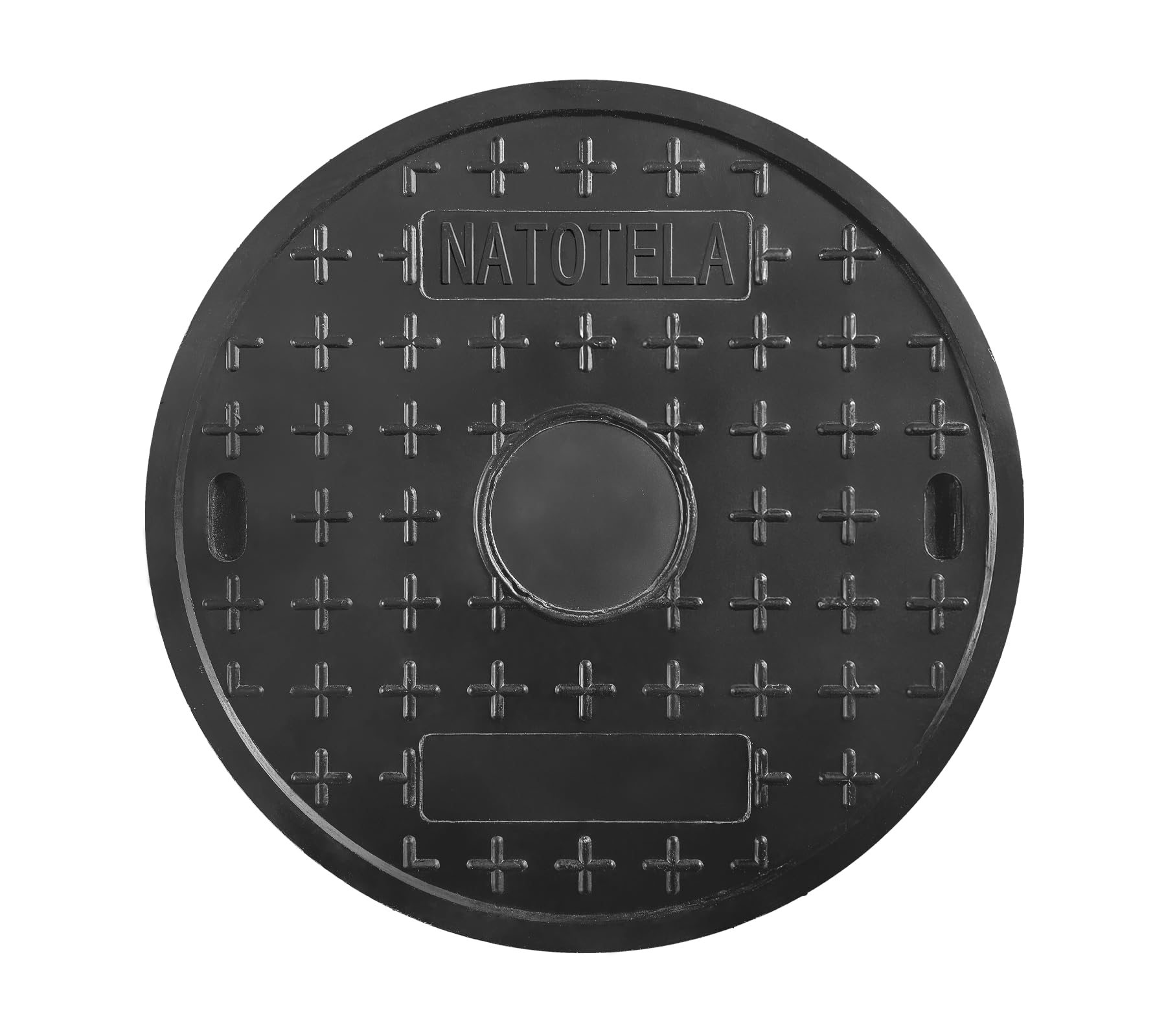 Replacement Manhole Cover 16in - NO FRAME,Fiberglass Round Recessed Solid Top Covers,FRP Septic Tank Lid, Reinforced Steel Sewer Covers for yard,Non-slip Plastic Decoration Sewage Basin Cover