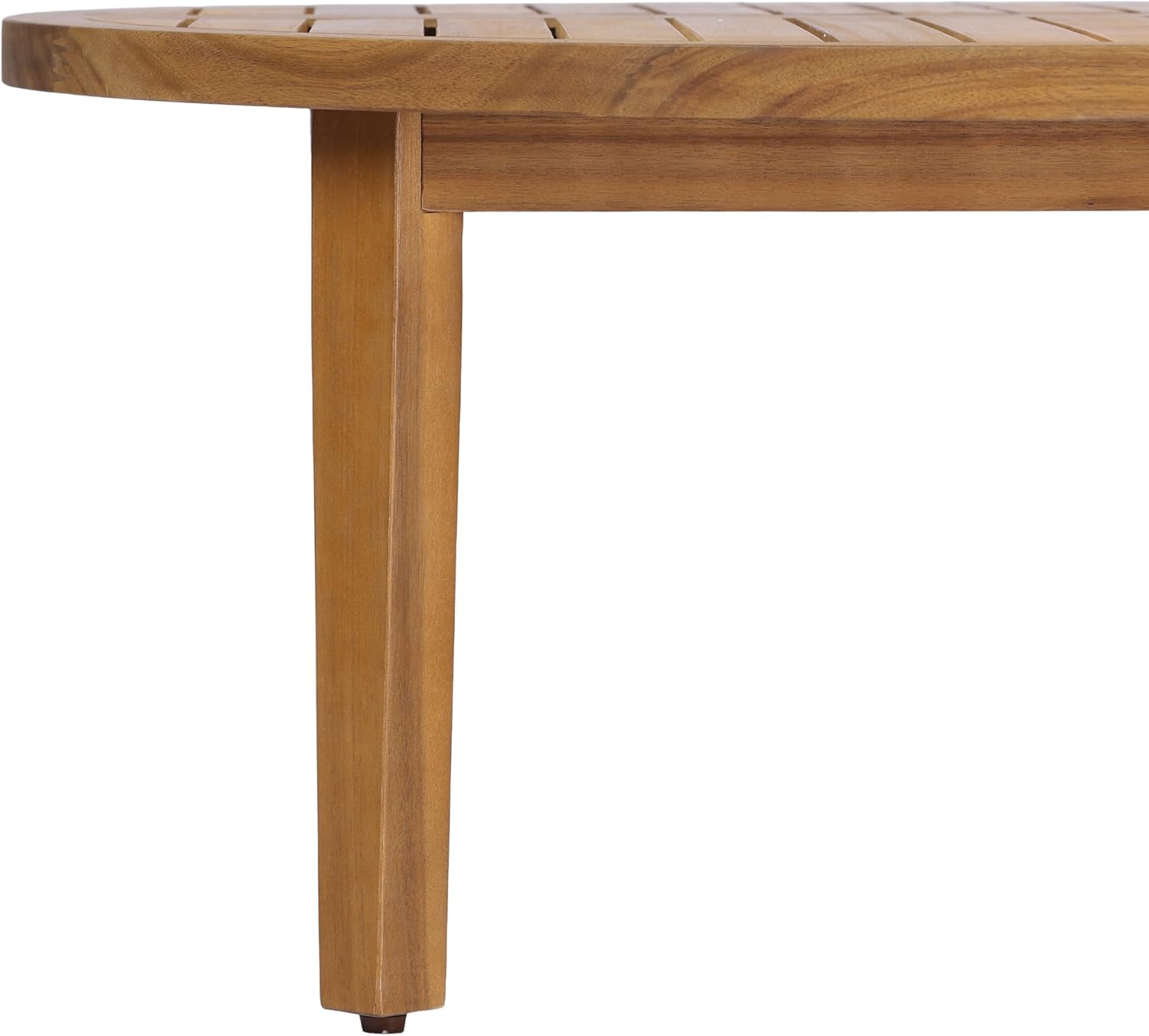 Christopher Knight Home Nese Outdoor Coffee Table, Acacia Wood Accent Table with Slatted Panel Design, Round Patio Table for Garden/Porch/Balcony, Low Maintenance Outdoor Furniture, Teak