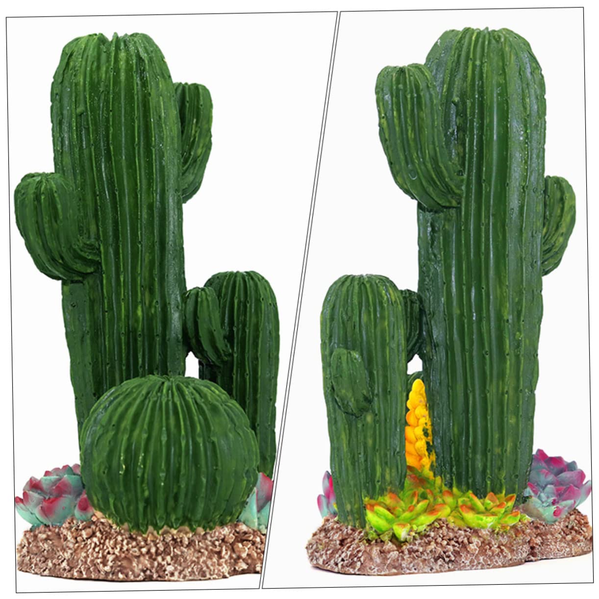 DOITOOL Decoración de Cactus para Terrario Caja de Reptiles Plantas para Reptiles Adorno de Cactus Vívido Decoración Paisajística para Terrarios Su Hábitat