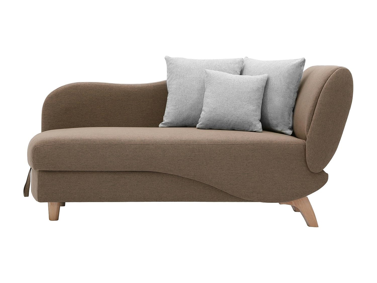 Vente-unique Recamiere mit Schlaffunktion & Stauraum - Ecke rechts - Stoff - Braun - Penelope