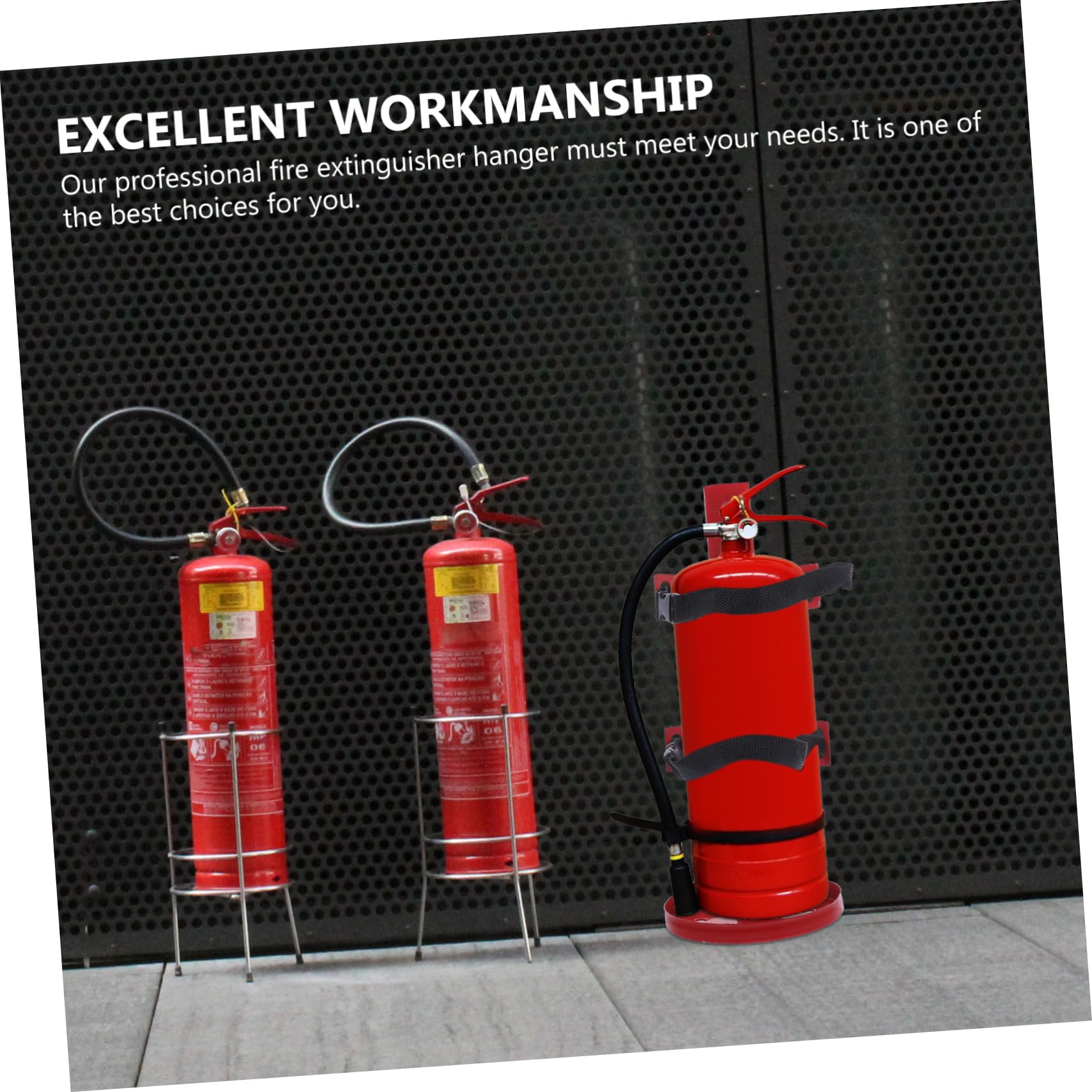 WOONEKY Staffa Porta Estintore in Ferro Resistente, Supporto Per Estintori Da Parete 2-4 Kg, Gancio Compatibile Per Estintore Domestico e Commerciale Finitura Liscia