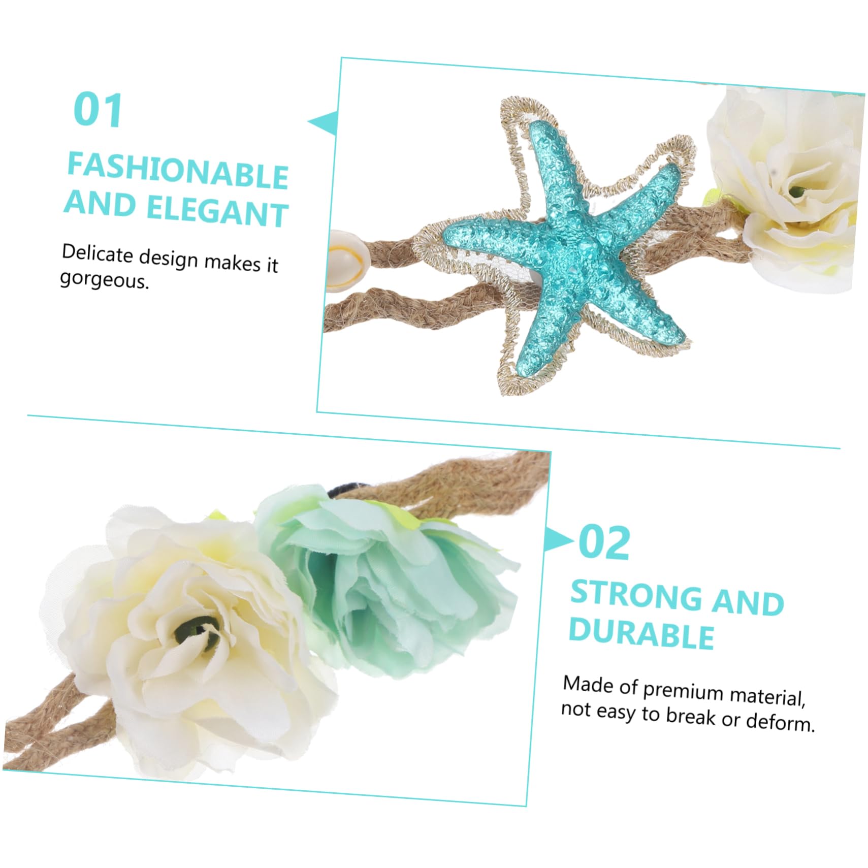 FRCOLOR 8 Pz Fascia Per Stelle Marine Fascia a Conchiglia Cerchietti Di Perle Accessori Per Da Sposa Con Perle Vedi Stella Da Sirena Fasce Per Creative Conchiglia.