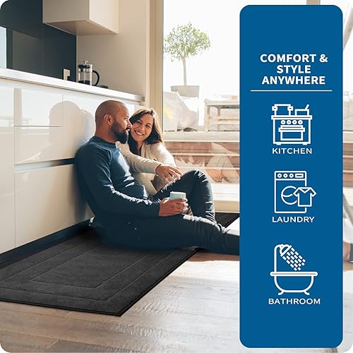Miniatura 5 de PURRUGS Alfombra de pasillo de cocina lavable a máquina, 24 x 59 pulgadas, antideslizante, súper absorbente, suave para cocina, pasillo y