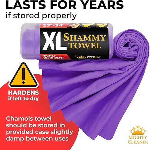 Miniatura 17 de Toalla de gamuza XL prémium para automóvil, (34 x 25 pulgadas), tela de gamuza súper absorbente, sin manchas y arañazos, toallas reutilizables