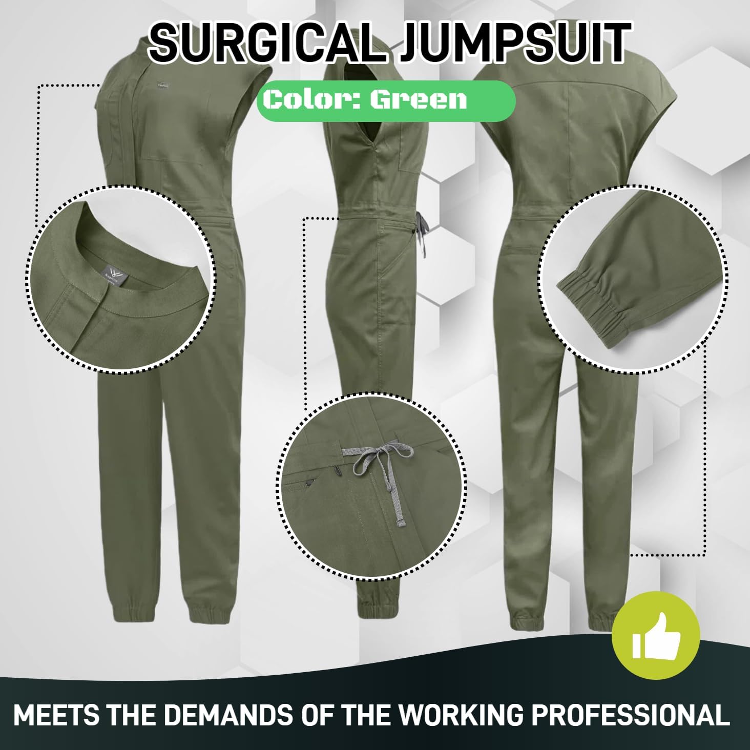 UNIQOCK Womens Scrub Sets with Mandarin Collar,Unisex Jumpsuit Workwear,Medical Uniform for Doctors, Nurses, Beauty Salons - Image 5