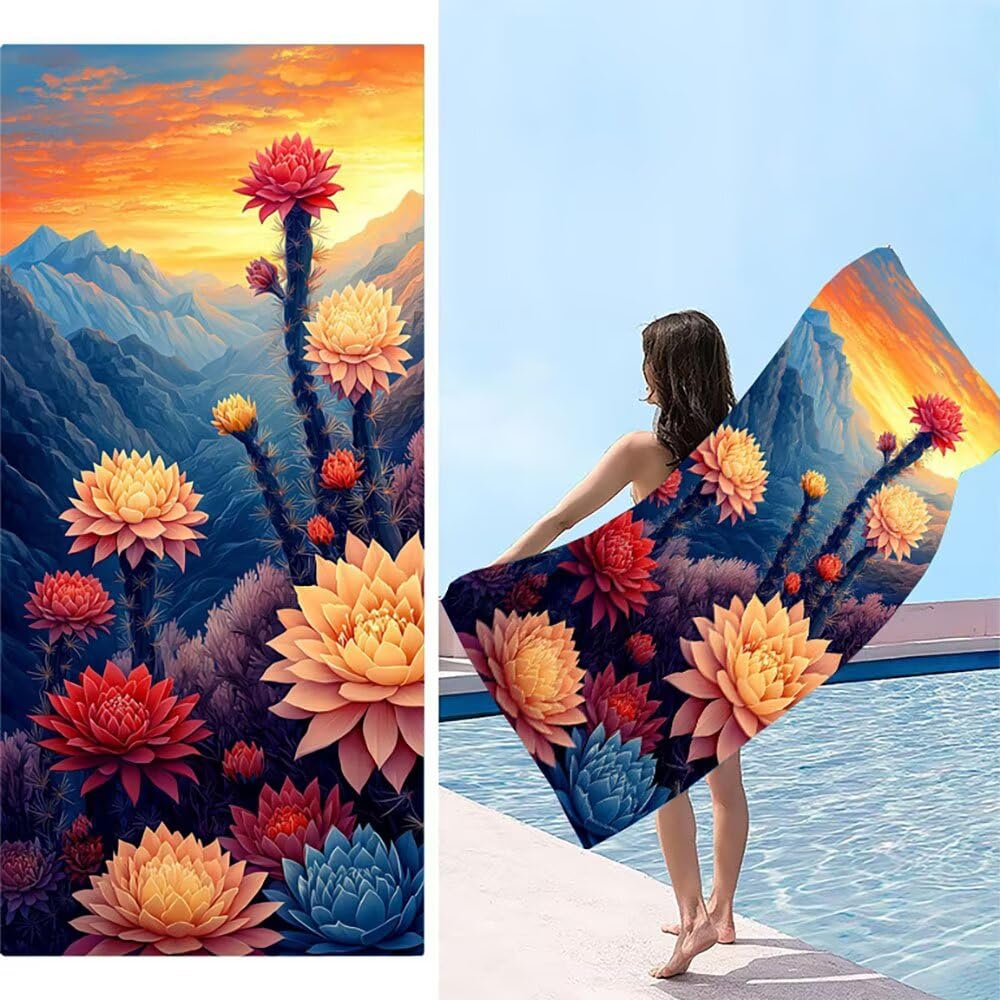 Toalla de playa microfibra grande de 100 x 200 cm ideal para regalo mujeres en verano