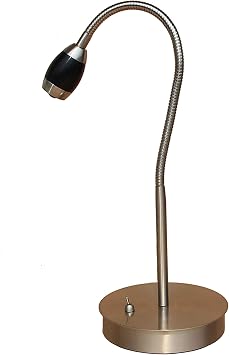 daylight24 202071-04 Adjustable Beam LED Desk Lamp, 19.5" x 8.47" x 5.9", Brushed Nickel/Black