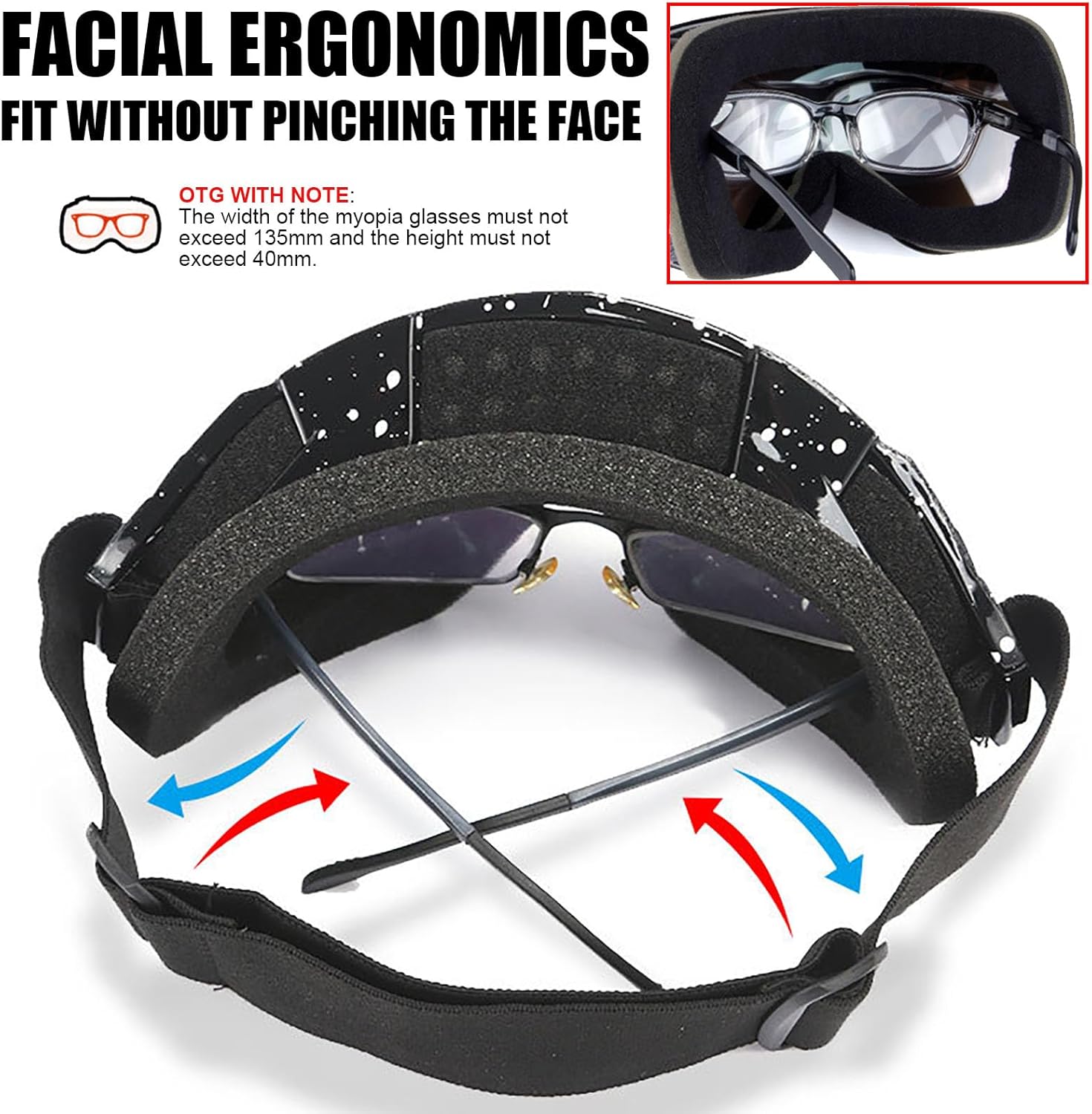 Motorcycle Dirt Bike Goggles Windproof Dustproof ATV Racing Ski Goggles Protective Safety Glasses with Balaclava Mask - Image 4