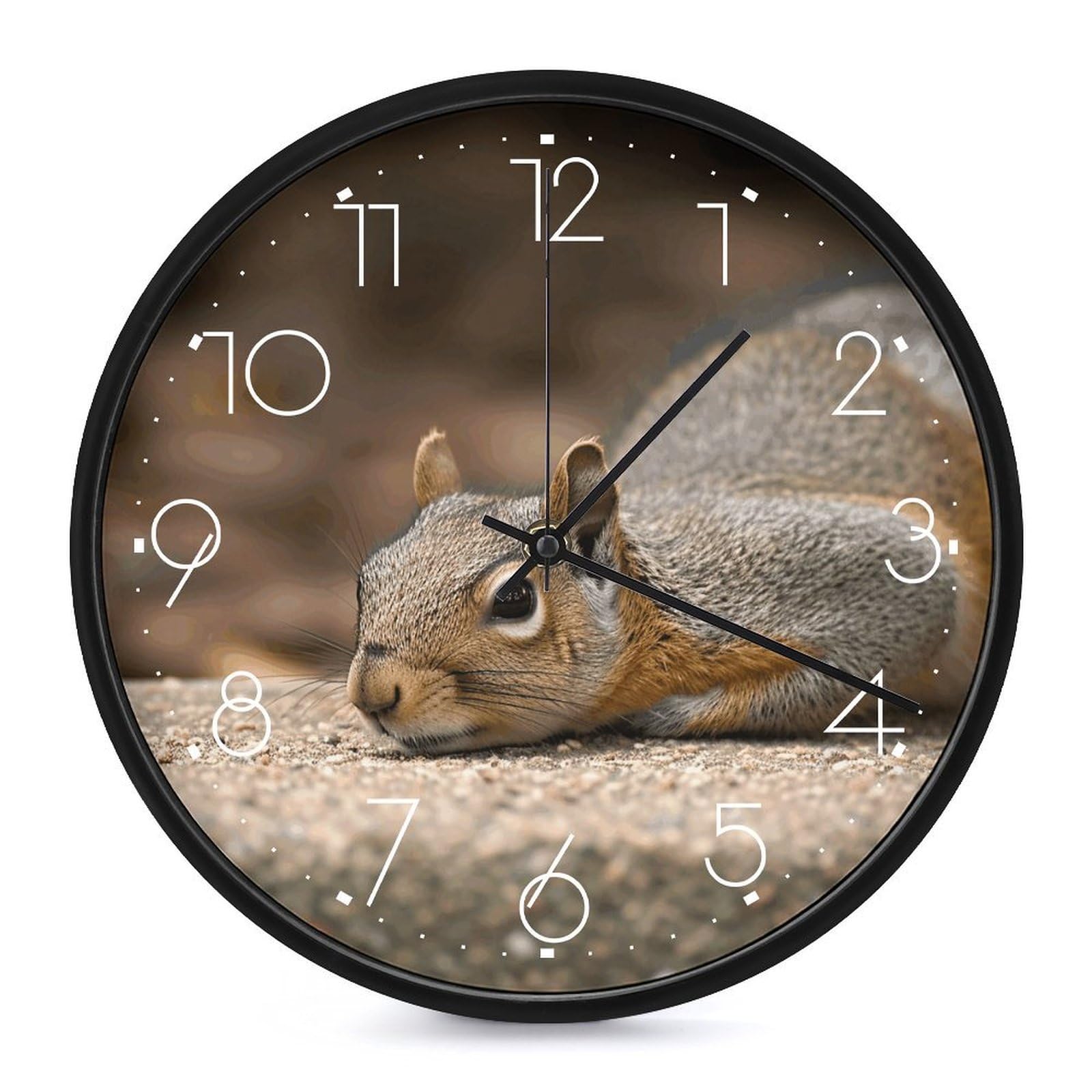 Horloge murale écureuil pour décoration de bureau et ambiance zen à la maison