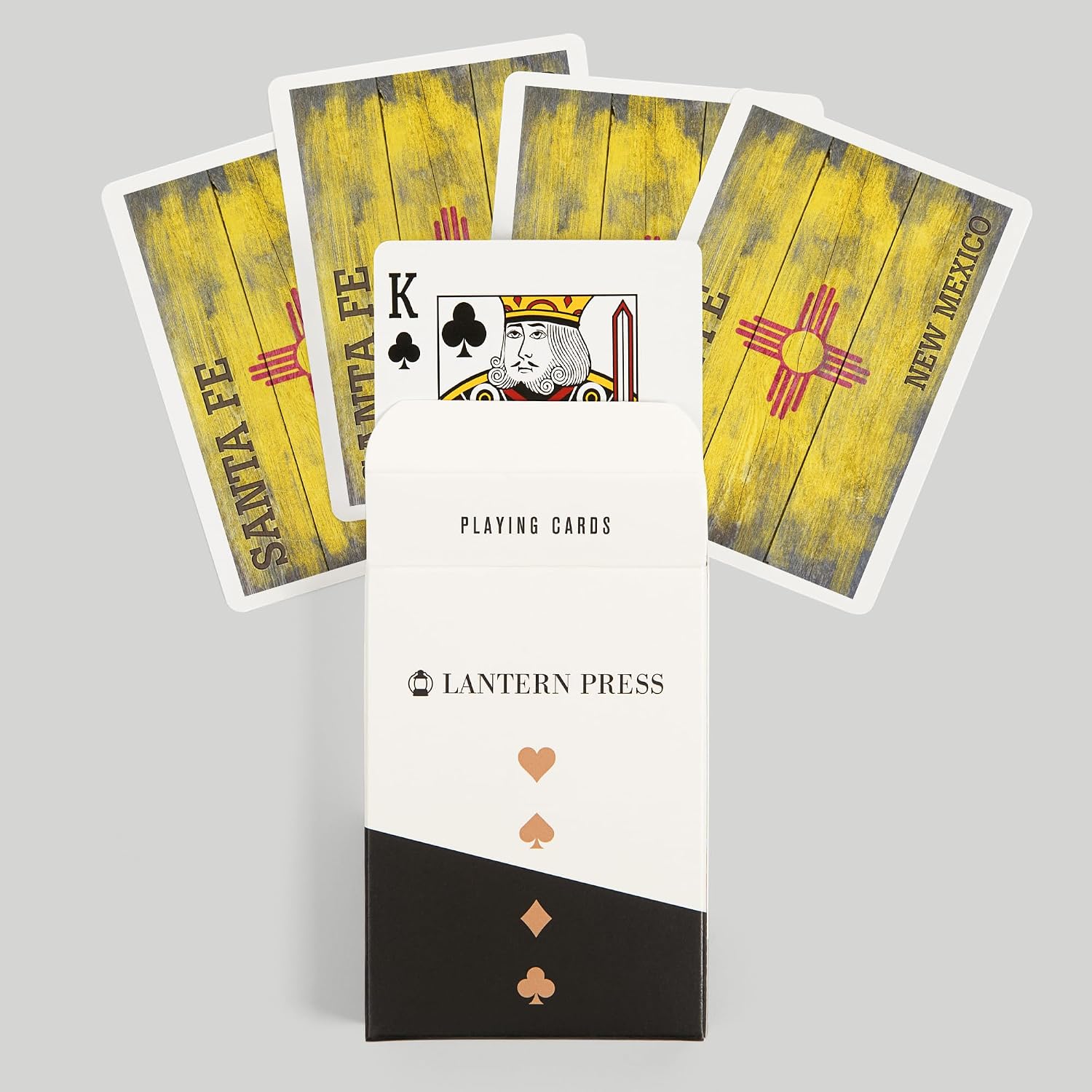 Lantern Press Santa Fe, New Mexico, Rustic State Flag, 52 Playing Cards for Adults, Poker Size Card Deck