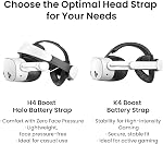 KIWI design K4 Boost Battery Head Strap for Meta Oculus Quest 3/3S, Adjustable VR Headband Accessories with Dual Charge, Extend Playtime & Reduce Facial Stress