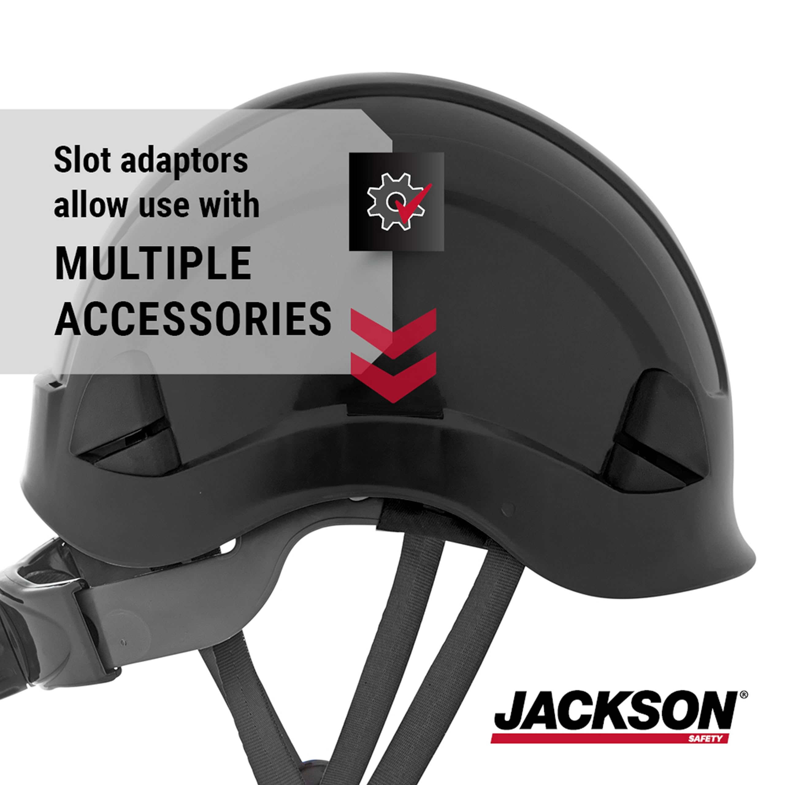 Jackson Safety CH-300 - Casco Duro Industrial de Escalada, Cumple con la Norma EN 397, sin ventilación, suspensión de 6 Puntos, Negro, 20907
