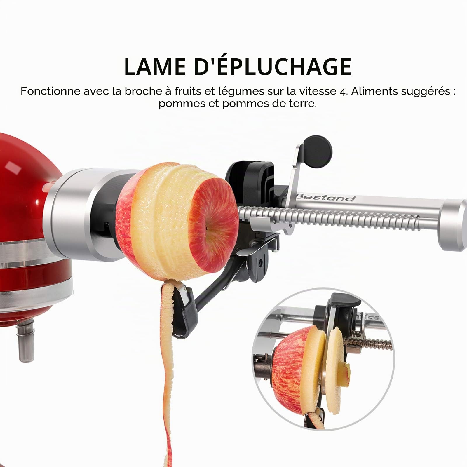 Lot de 5 pinces à spirales compatibles avec le mixeur KitchenAid Livré avec pelure, âme et tranche, trancheuse à légumes (pas de spiraliseur de marque Kitchaid)