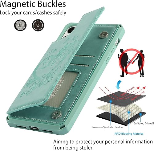 Miniatura 4 de Cavor Funda para iPhone 11 Pro Max con tarjetero, cartera con tarjetero y tarjetero para tarjetas de crédito para iPhone11ProMax, ranuras para