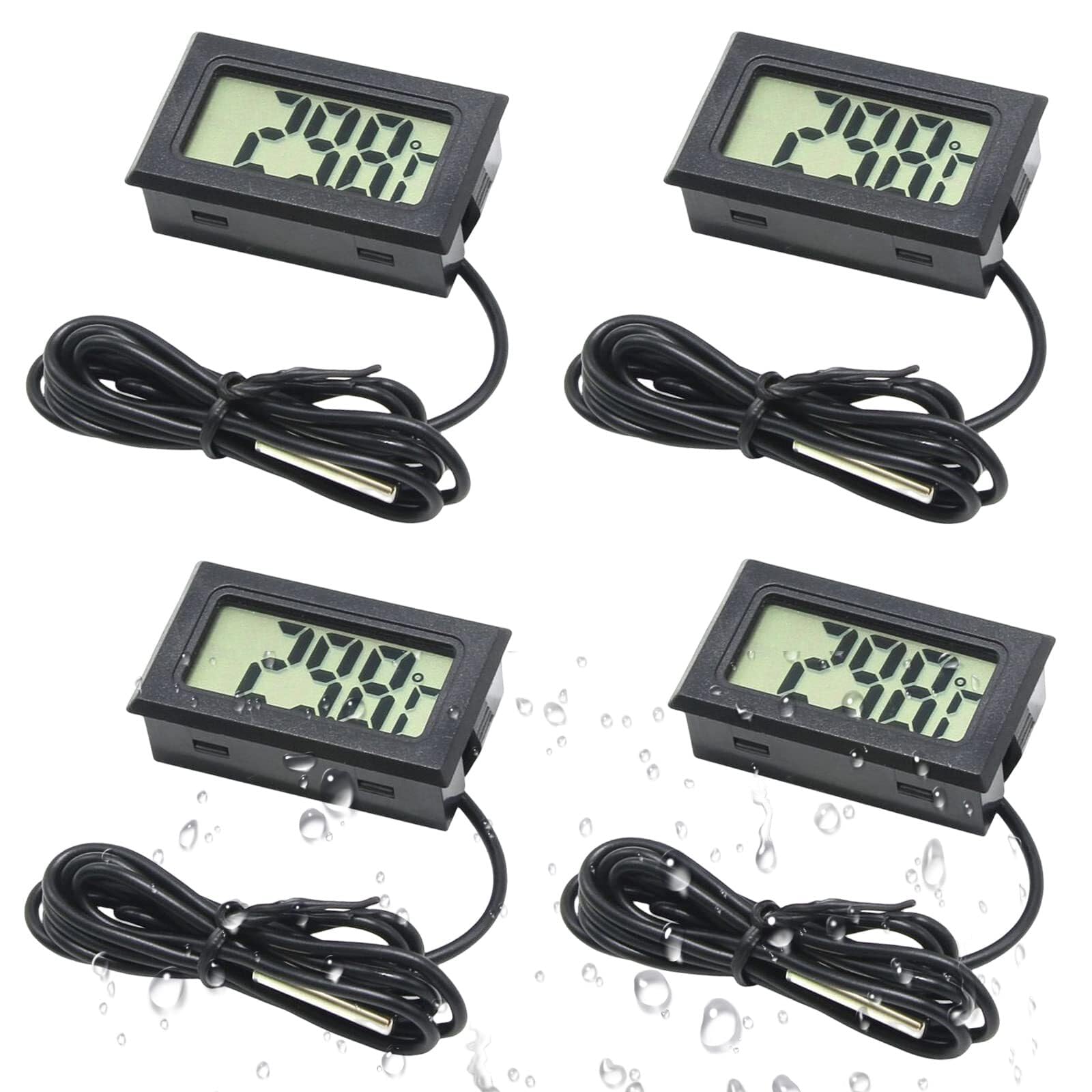 Lot De 2 Thermomètres Numériques D'aquarium LED - Haute Précision, Autocollant Extérieur