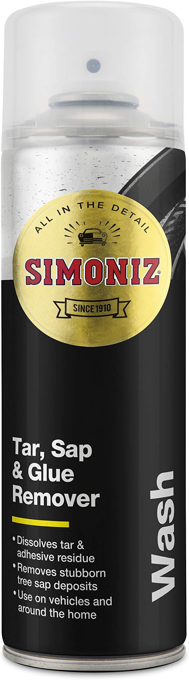 Simoniz Tar, Sap & Glue Remover, Powerful & Fast-Acting Car Cleaner, Essential Car-Cleaning Products To Remove Stubborn Sticky Deposits, Effortless Cleaning, Sap Remover Safe For All Paintwork, 300ml