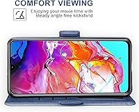 Vista 4 de Asuwish Funda tipo cartera compatible con Samsung Galaxy A71 5G, protector de pantalla de vidrio templado y funda de cuero con tapa para tarjetero