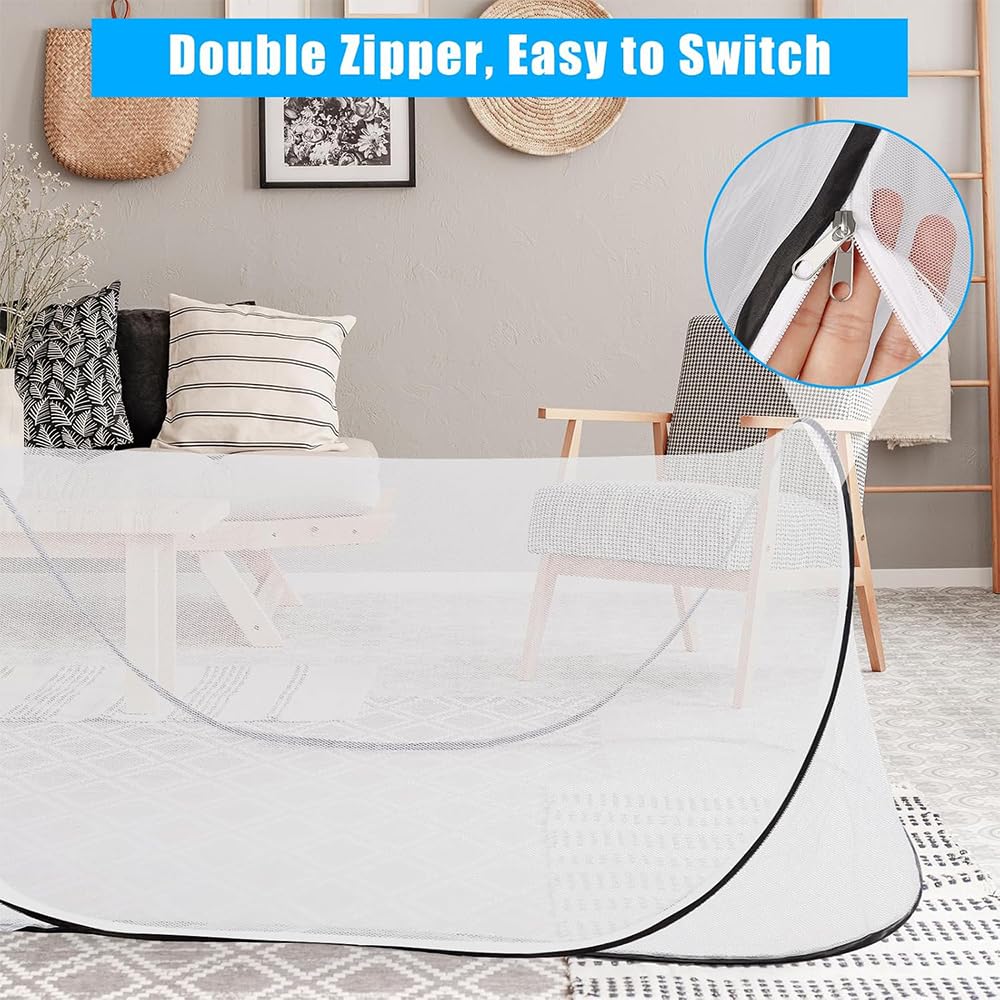 Mosquitera emergente de 200 x 80 x 56 cm, mosquitero plegable, mosquitero, ventana emergente de viaje, tienda de campaña portátil, cama de mosquitera familiar, adecuada para el hogar y el camping.