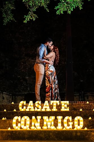 Miniatura 5 de Cartas de marquesina de casate conmigo | Cartas iluminadas casarme en español | Signo «Will You Marry Me» | Decoración de propuesta