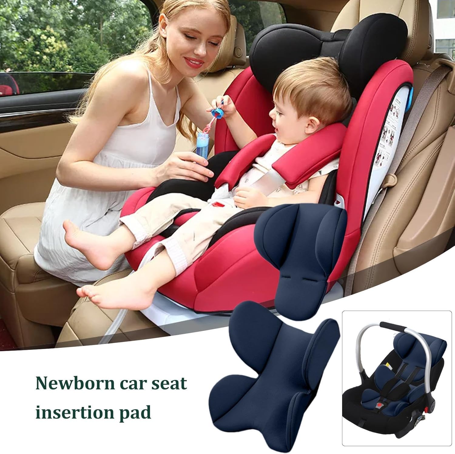 Baby Car Seat Insert - Stroller seat Liner, Soft Baby Stroller Insert | Carseat Head & Body Support, Head Neck Seat Insert Pad, Body Support Headrest, for Carseats Pushchair Pram Carrier Lounger 3 71MyBhfWZLL. AC SL1500