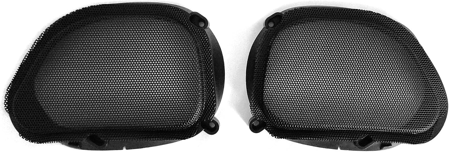 Motorcycle Front Speaker Grills Cover for Harley Road Glide FLTRX FLTRK FLTRI FLTRUSE FLTRXSE 1998-2013 Ultra 2011-2013 - Black ABS Plastic - 1 Pair