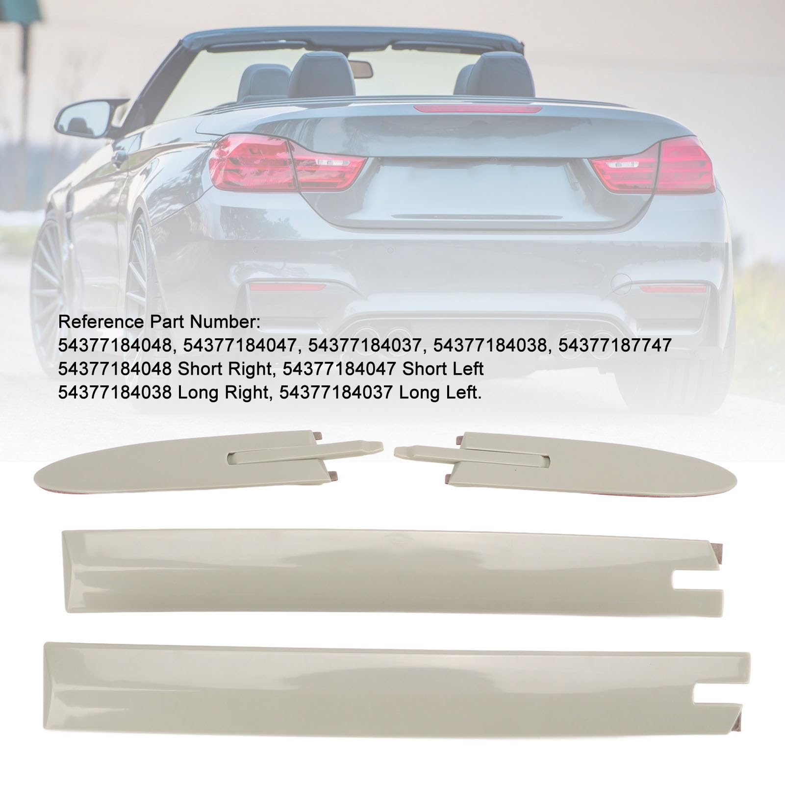 Osłona Zawiasu Górnego Dachu Kabrioletu do E93 335i M3 M4 F83, 54377184037 54377184038 Listwa Dachu Cabrio Listwa Dachu, 4 szt. Listwa Dachu Cabrio, Lewa i Prawa Strona