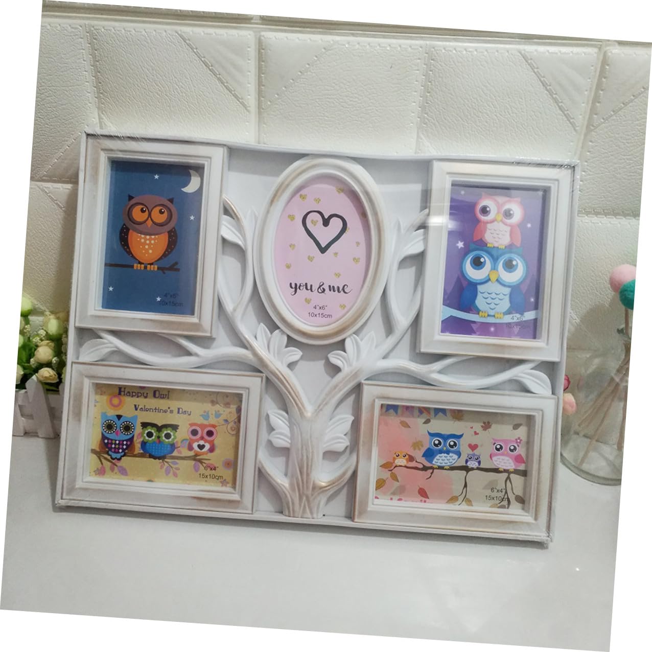 SOLUSTRE Portafoto Cornice Fotografica Forma di Bianco in Pvc per Collage e Decorazione da Appendere, per Compleanni e Anniversari