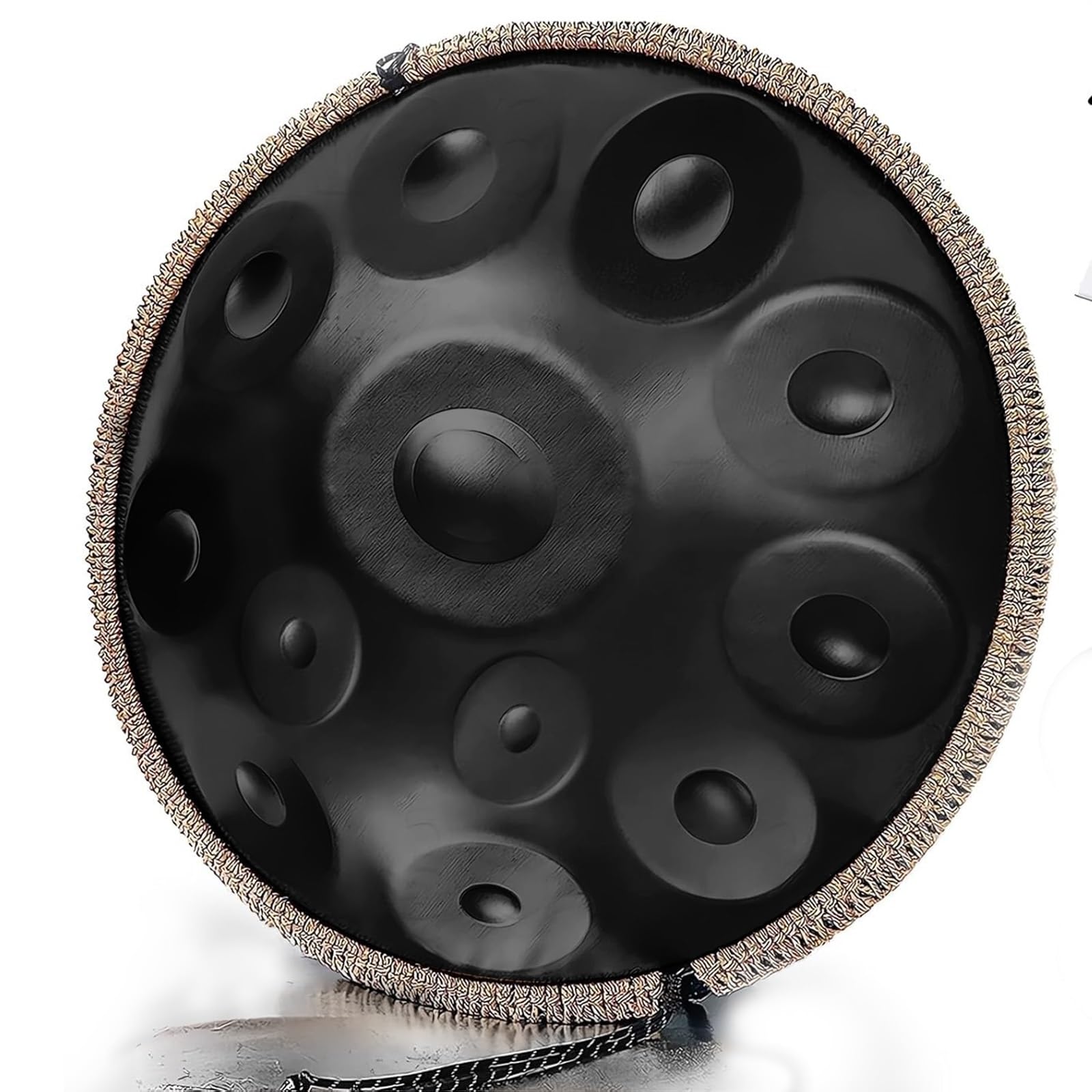 Bęben ręczny 12 Notes, 432 Hz, górnik, kurdyjskie dłonie dla dorosłych, 55 cm, z wysokiej jakości stali do medytacji, jogi i uzdrawiania dźwiękiem, z torbą, siatką