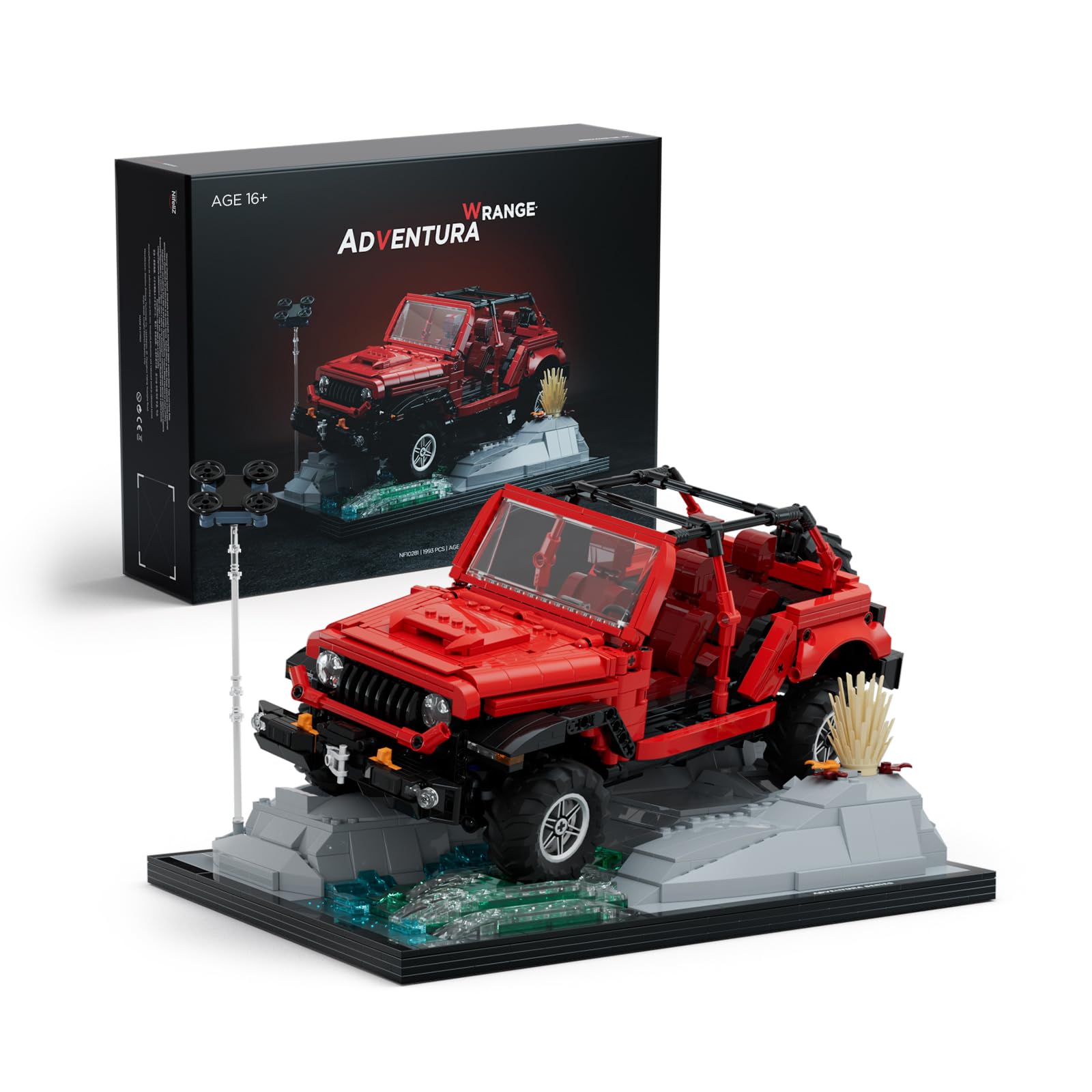 Nifeliz Wrange Pick-up car model building set, Unique Off-Road Car Building Toy for Adults, Display SUV Truck Model Set for Adult Gift Giving (1993 PCS, NF10281)