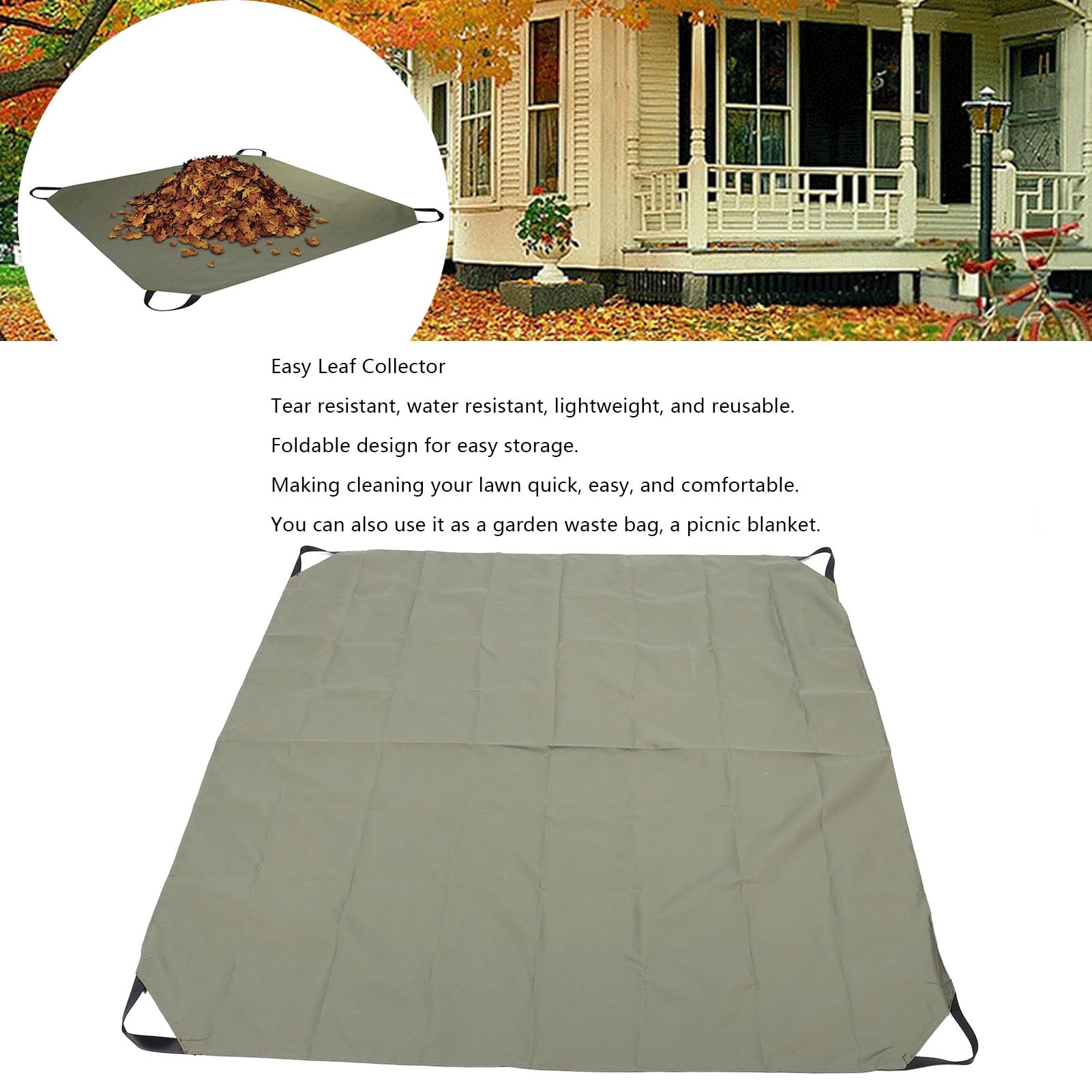 Collapsible Garden Bag for Yard Waste, Reusable Oxford Cloth Yard Waste Bags Lawn and Leaf Bags Lawn Trash Bags Weed Bags for Lawn Care and Gardening 57x57 Inch