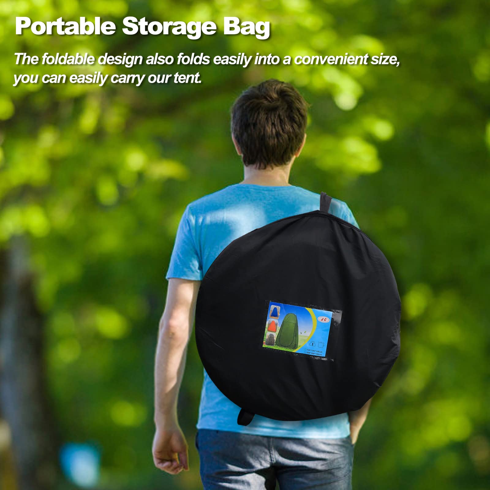 CLIPOP Tienda de campaña de inodoro portátil para ducha, impermeable, anti-UV, cambiante, para playa, pesca, senderismo, baño, al aire libre, con una bolsa de transporte