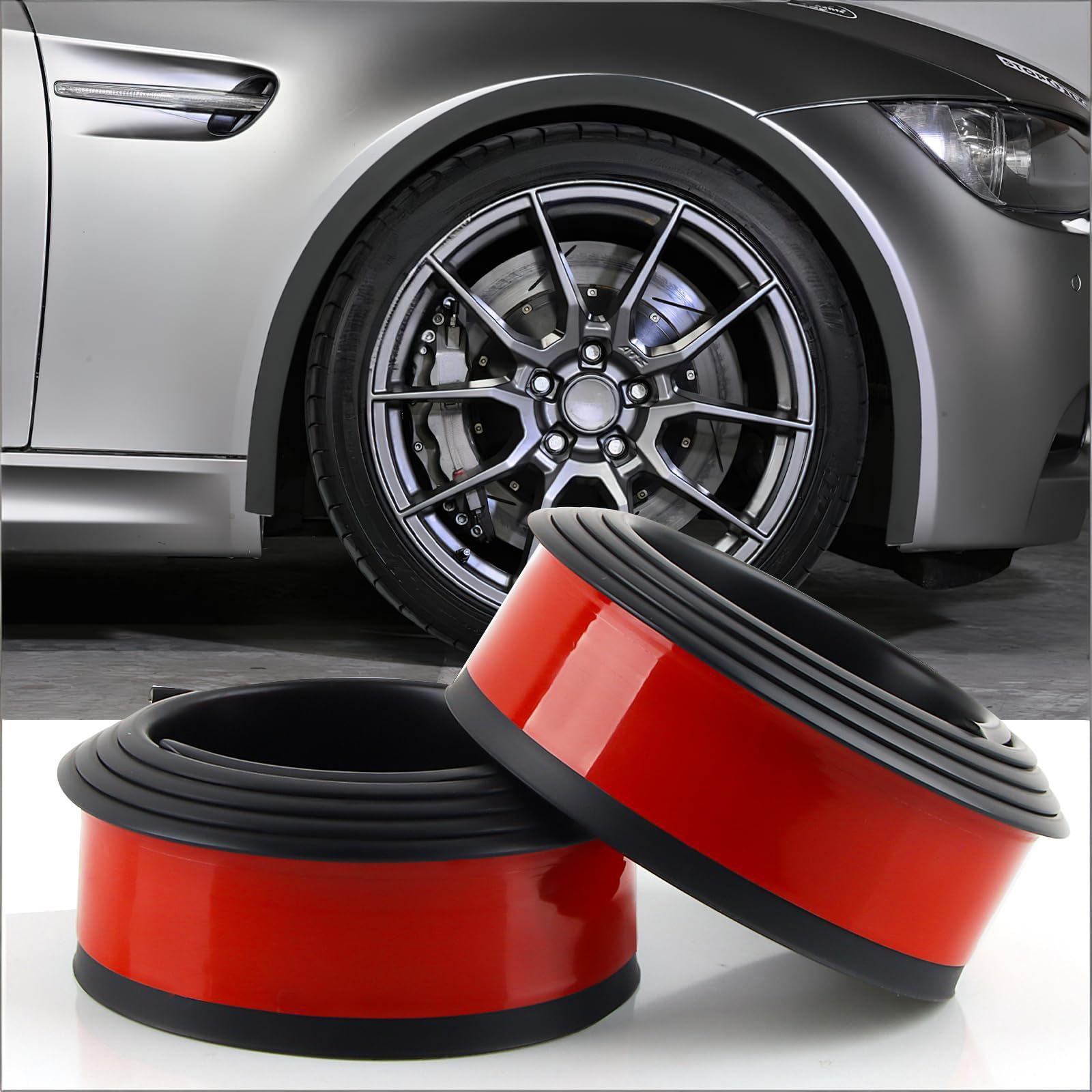 VAPORVERSE 4 Pcs Car Wheel Arch Trim for Toyota Proace l/Proace l/PROACE Verso 2013-2022, Rubber Wheel Fender Tire Mudguards Mud Guard For Wheel Arch Anti-Collision Strip,4.5CM