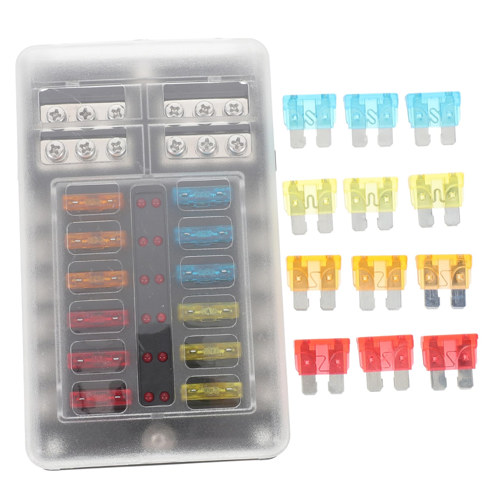 12 Way Auto Fuse Block Holder 32v 100a Plastic Circuit Box